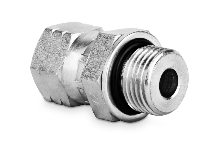 Адаптер 0° BSP 3/8" (E) - JIC 7/16" (Г)